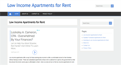 Desktop Screenshot of lowincomeapartmentsforrent.net